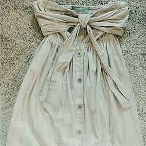 Strapless button down mini dress